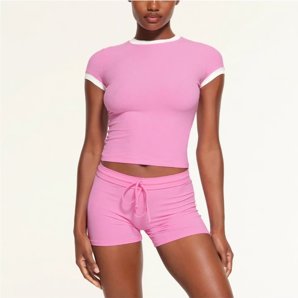 SKIMS soft lounge ringer T-shirt - blush - size L